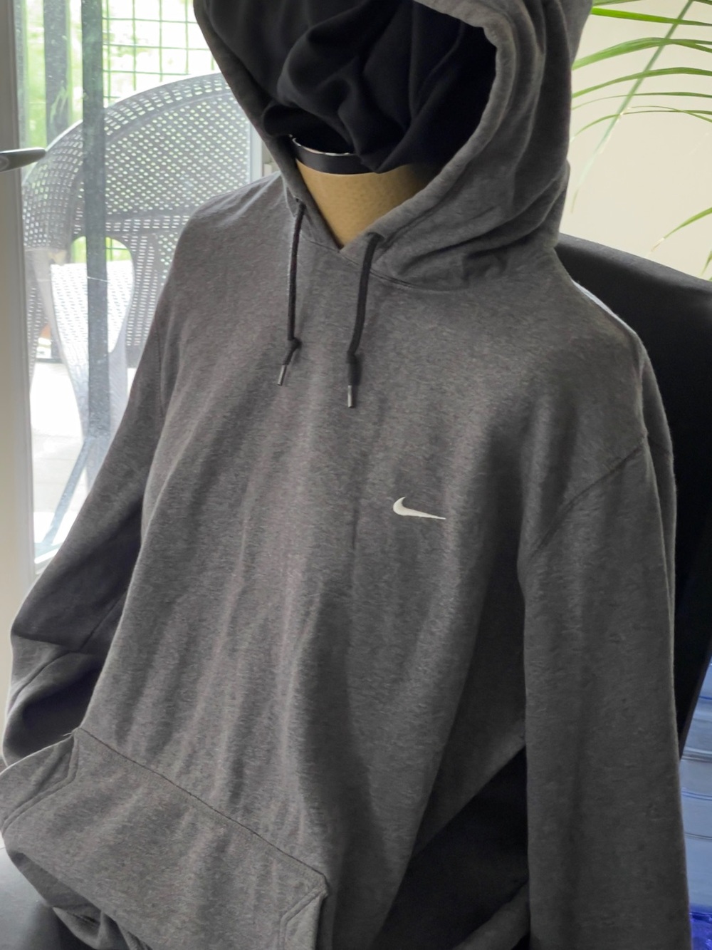 Nike Charcoal Gray Pullover Hoodie with Small Swoosh